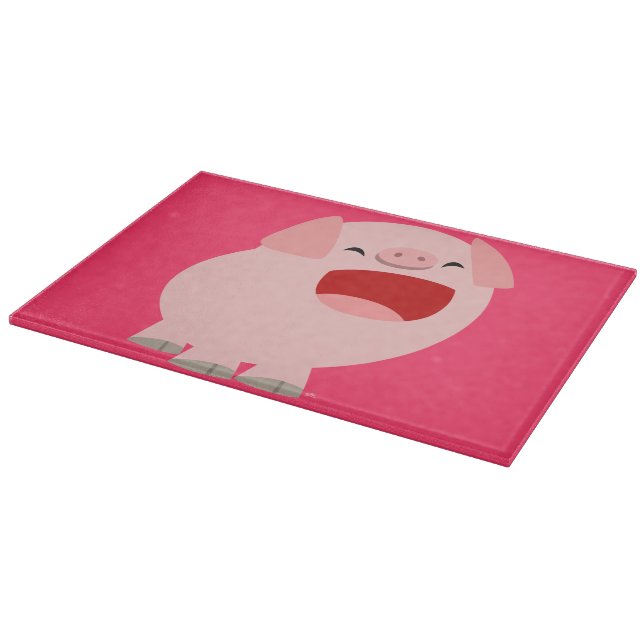 Cute Cartoon Singing Pig Cutting Board (Corner)