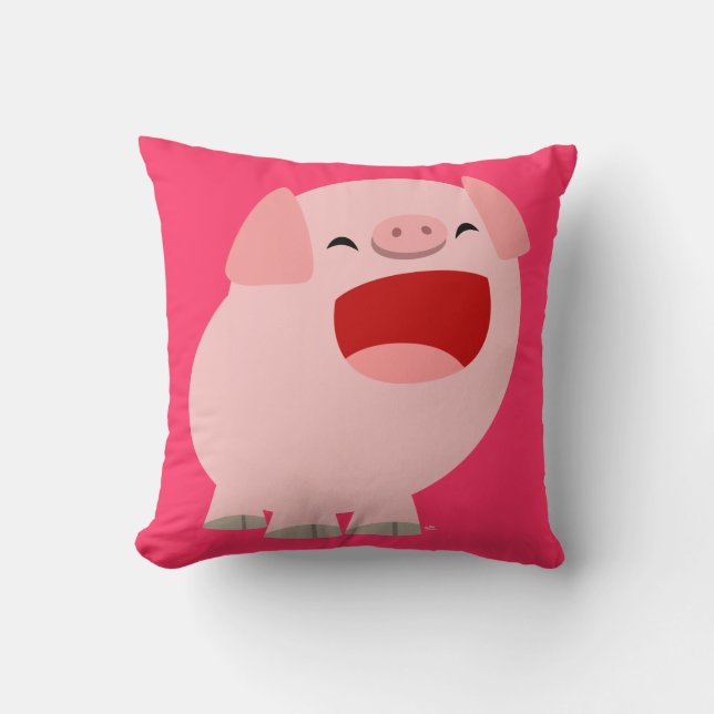 Cute Cartoon Singing Pig Pillow (Front)
