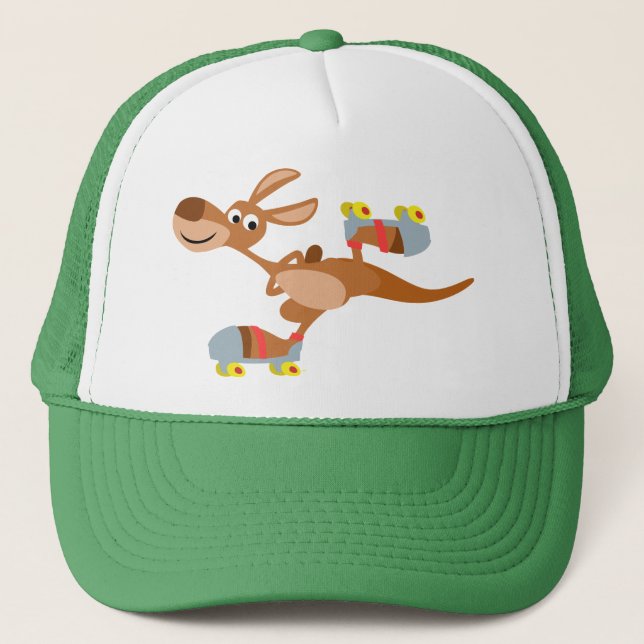 Cute Cartoon Skating Kangaroo Hat (Front)
