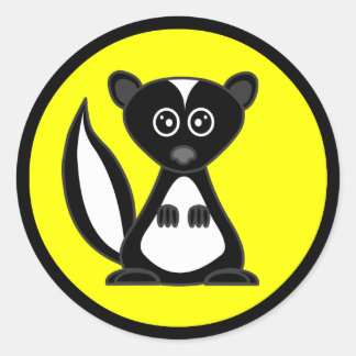 Cute Cartoon Skunk Yellow Stickers