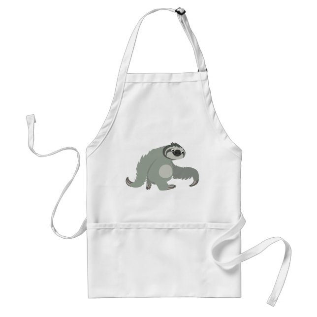Cute Cartoon Sloth in a Hurry Standard Apron (Front)