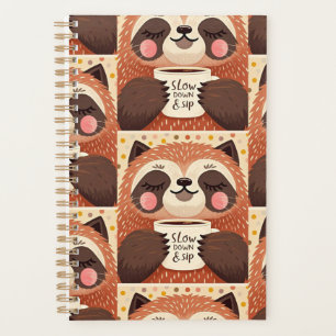 Cute Cartoon sloth with exaggerated sleepy eyes  Planner