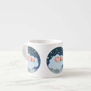Cute Cartoon Slumbering Piglets Espresso Mug