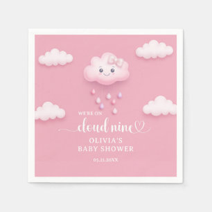 Cute cartoon smiling cloud nine baby shower napkin