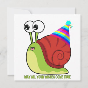 Cute Cartoon Snail Funny Birthday Card