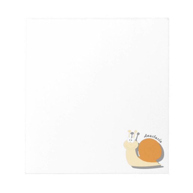 Cute Cartoon Snail Personalized Notepad – Custom  (Front)