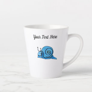 Cute Cartoon Snail Tie Dye Blue Patterned shell Latte Mug