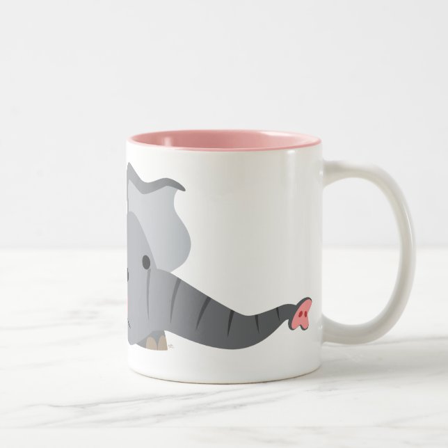 Cute Cartoon Sneaky Elephant Mug (Right)