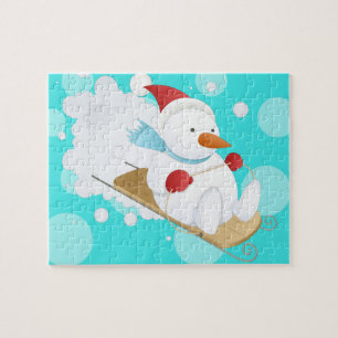 Cute Cartoon Snow Man Jigsaw Puzzle