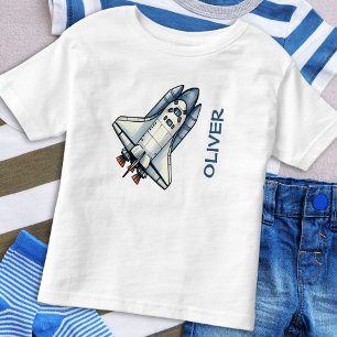 Cute Cartoon Spaceship Personalized Toddler T-shirt