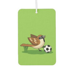 Cute Cartoon Sparrow Playing Soccer Air Freshener