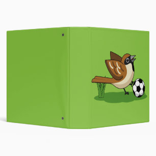 Cute Cartoon Sparrow Playing Soccer Binder