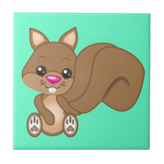 Cute Cartoon Squirrel Tile