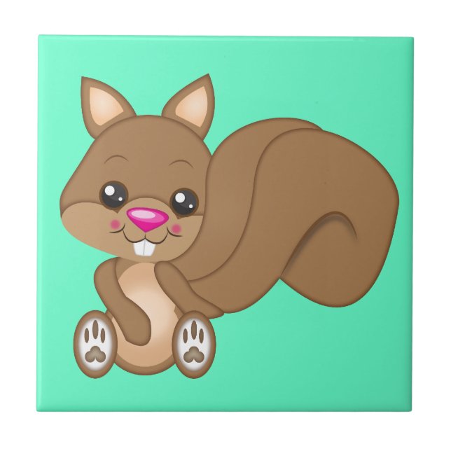 Cute Cartoon Squirrel Tile (Front)