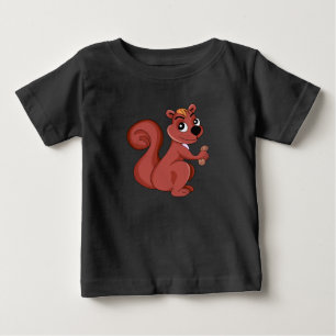 Cute cartoon squirrel with a peanut baby T-Shirt