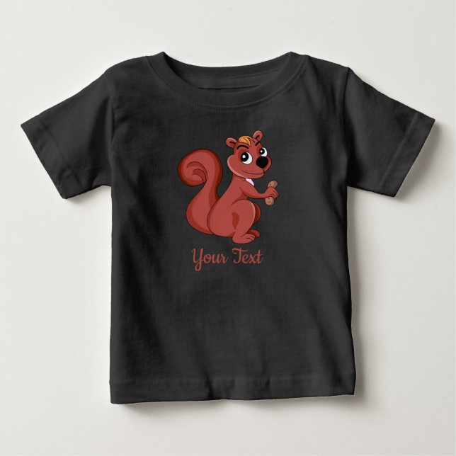 Cute cartoon squirrel with a peanut T-Shirt (Front)