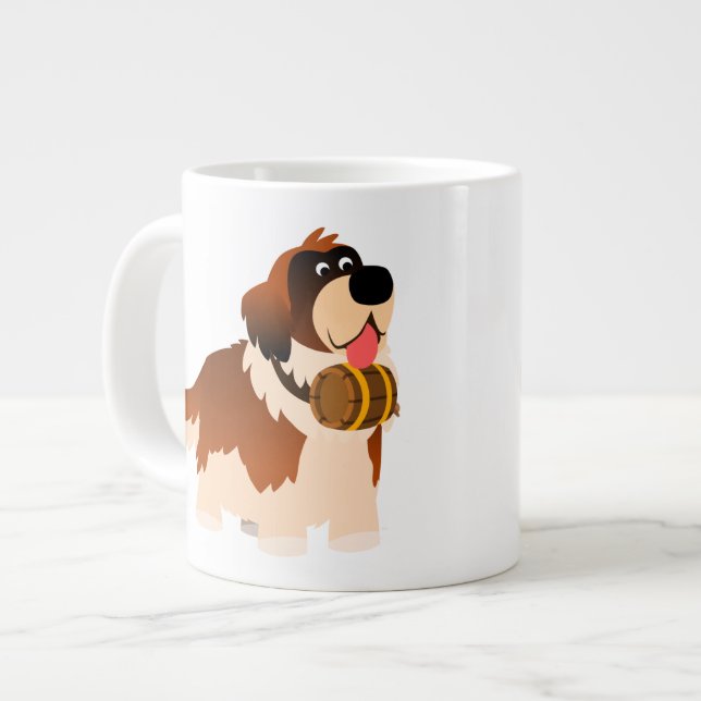 Cute Cartoon St Bernard  Jumbo Mug (Front Left)
