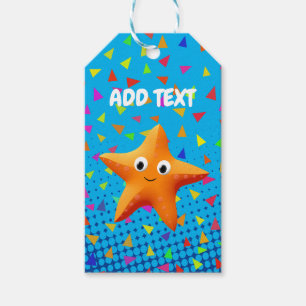 Cute Cartoon Starfish With Confetti Gift Tags