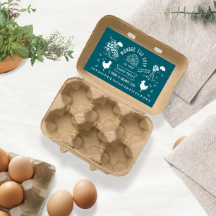 Cute Cartoon Style Doodle Rustic Egg Carton Sticker