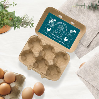 Cute Cartoon Style Doodle Rustic Egg Carton Sticker