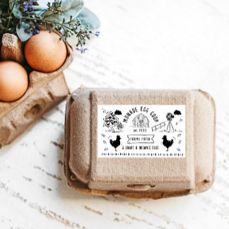 Cute Cartoon Style Doodle Rustic Egg Carton Sticker