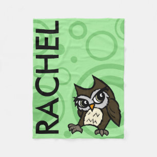CUTE CARTOON STYLE OWL FLEECE BLANKET