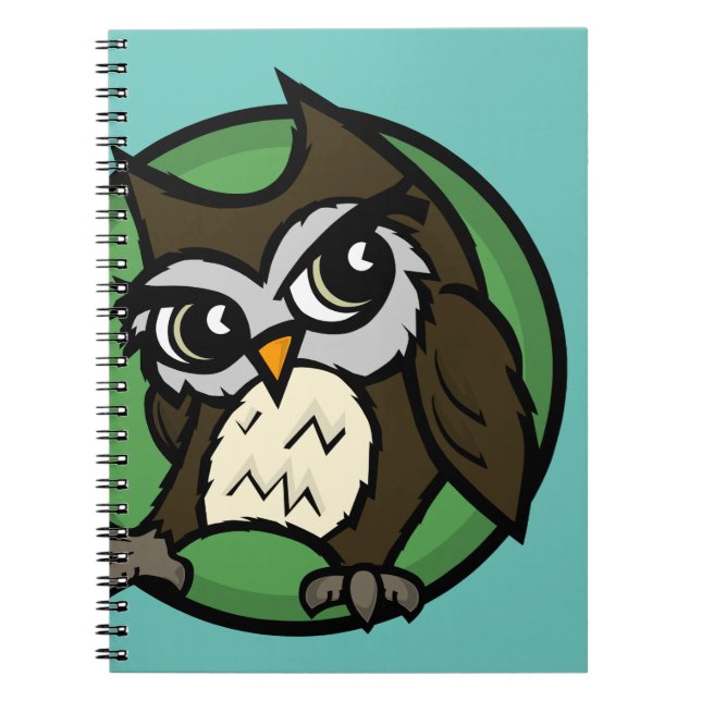 CUTE CARTOON STYLE OWL SPIRAL NOTEBOOK (Front)