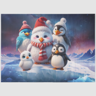 Cute cartoon style penguinsfriends. tissue paper