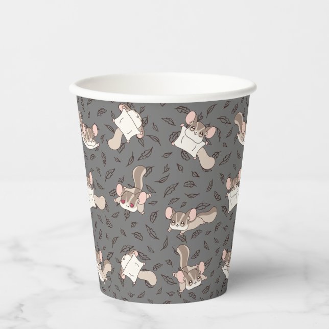 Cute Cartoon Sugar Glider Paper Cups (Front)