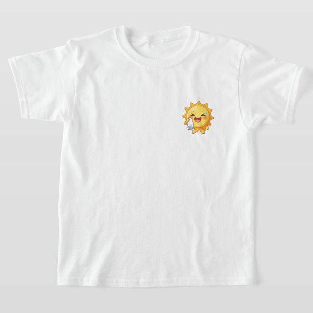 Cute Cartoon Sun Character Wiping Sweat (Poser)