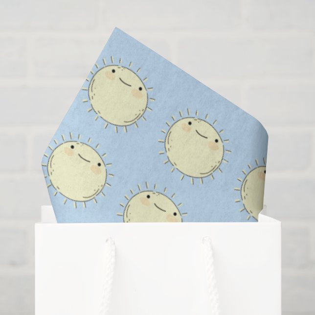 Cute Cartoon Sun Sky Blue Tissue Paper for Gift  (Gift Bag)