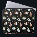 Cute Cartoon Sushi Roll Cats Pattern Laptop Sleeve<br><div class="desc">Featuring adorable pattern of cute sushi cats! Add your name for a personalized touch. Add your custom wording to this design by using the "Edit this design template" boxes on the right hand side of the item, or click the blue "Customize it" button to arrange the text, change the fonts...</div>