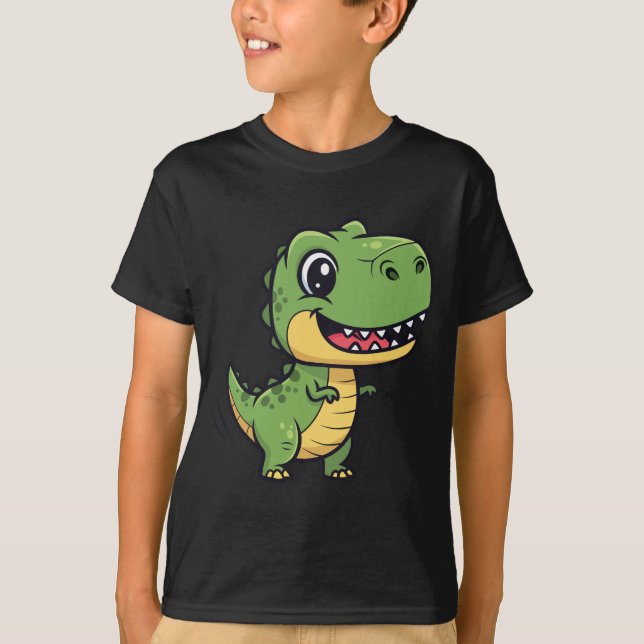 Cute Cartoon T-Rex Dinosaur Kids' T-Shirt  (Devant)