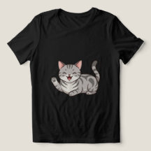 Cute Cartoon Tabby Cat Waving Paw Art