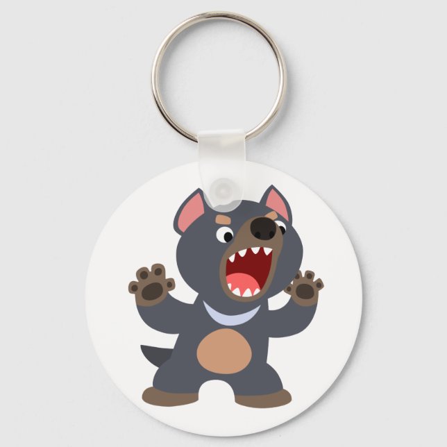 Cute Cartoon Tasmanian Devil Keychain (Front)