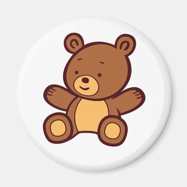 Cute Cartoon Teddy Bear Magnet (Front)