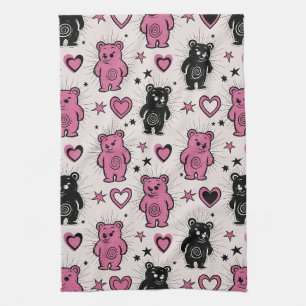 Cute Cartoon Teddy Bear Pattern Kitchen Towel