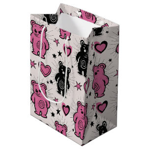 Cute Cartoon Teddy Bear Pattern Medium Gift Bag