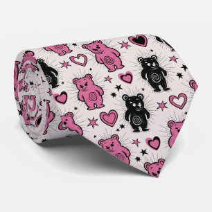 Cute Cartoon Teddy Bear Pattern Tie