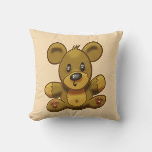 Cute Cartoon Teddy Bear Throw Pillow
