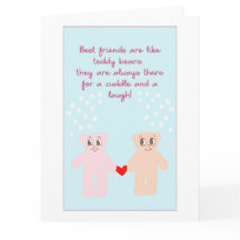 Cute Cartoon Teddy Bears Bestie Quote Galentine 