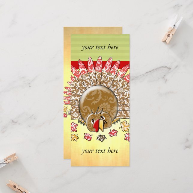 Cute Cartoon Thanksgiving Turkey (Front/Back In Situ)