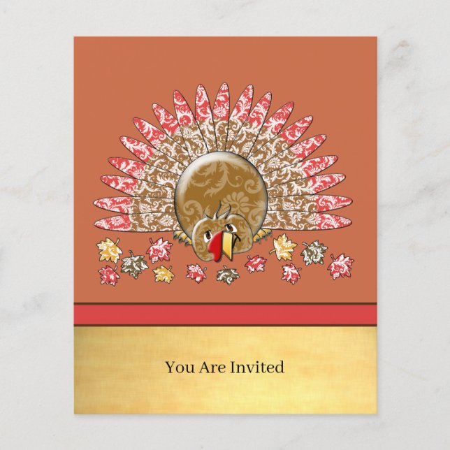 Cute Cartoon Thanksgiving Turkey Flyer (Front)