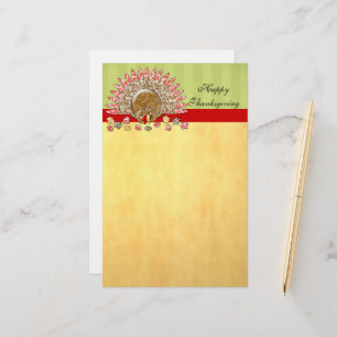 Cute Cartoon Thanksgiving Turkey Stationery