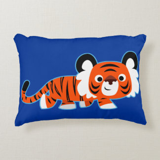 Cute Cartoon Tiger on The Prowl Accent Pillow