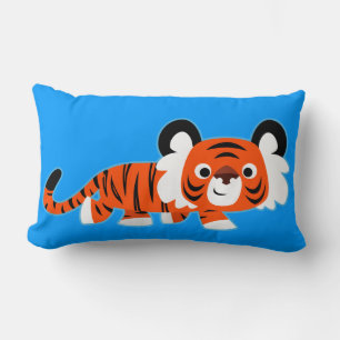 Cute Cartoon Tiger on The Prowl Lumbar Pillow