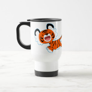 Cute Cartoon Tiger On The Run Travel/Commuter Mug