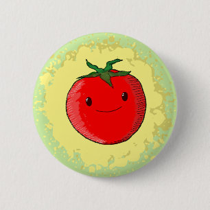 Cute Cartoon Tomato 2 Inch Round Button