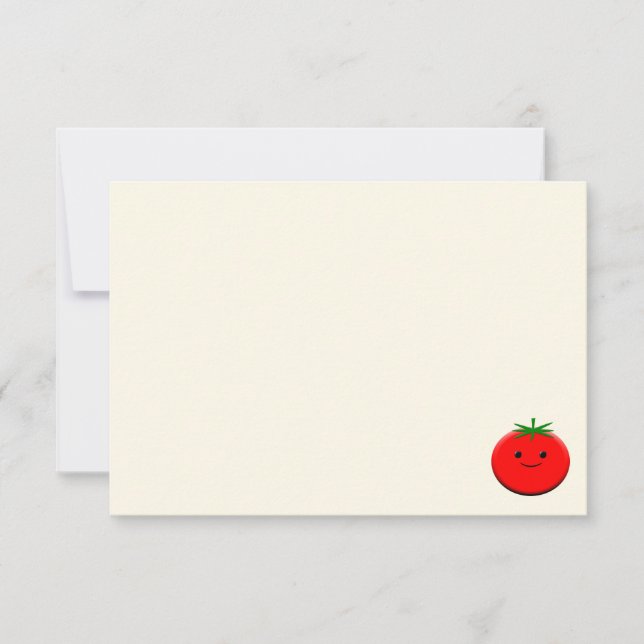Cute Cartoon Tomato Blank Cream Off White Card (Front)