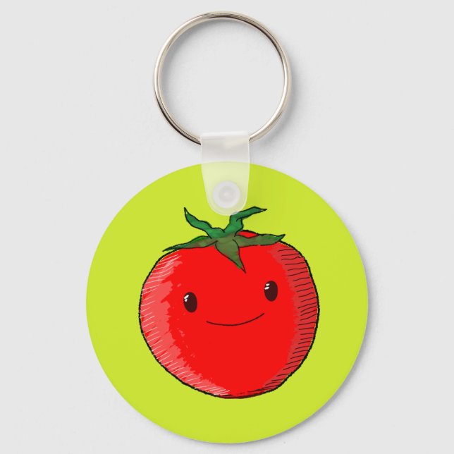 Cute Cartoon Tomato Keychain (Front)
